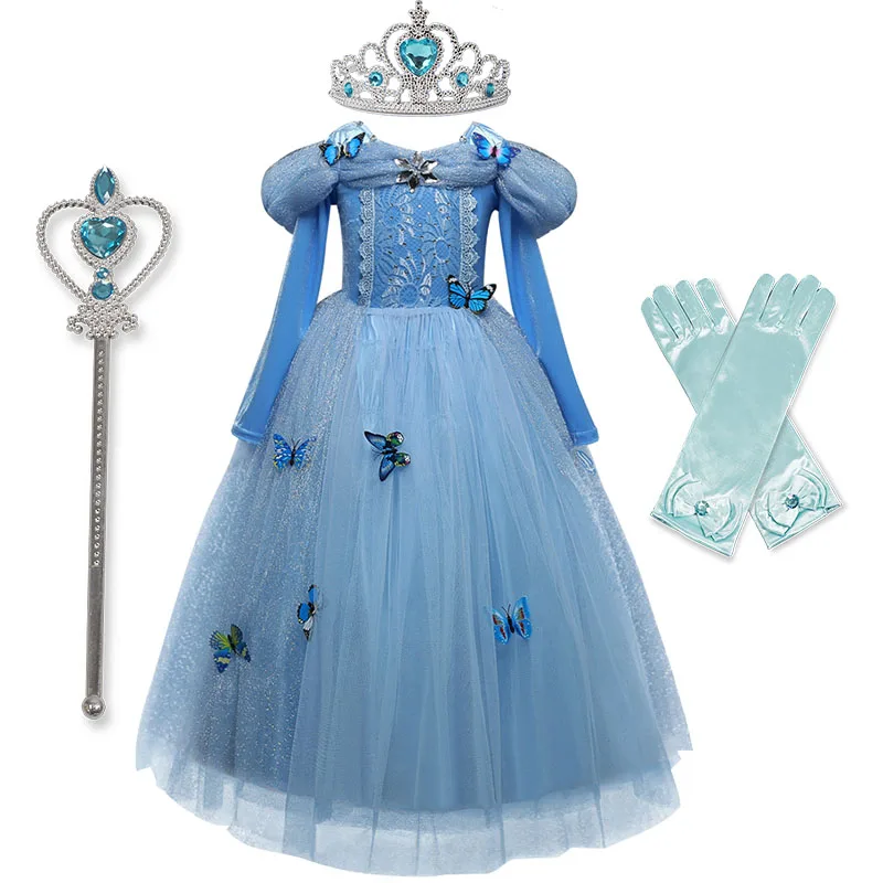 Dolg Rokav Halloween Carnival Princesa Kostum Otrok Rojstni dan Otroci Obleke za Dekleta Božič Teen Dekleta Oblačila