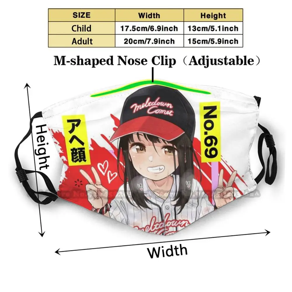 Dom Vožnjo! Nova 3D Maska Zaščitna Pokrivna Orodje Stroj za Večkratno uporabo Dihanje maske za obraz Anime Manga Waifu Kawaii Baseball