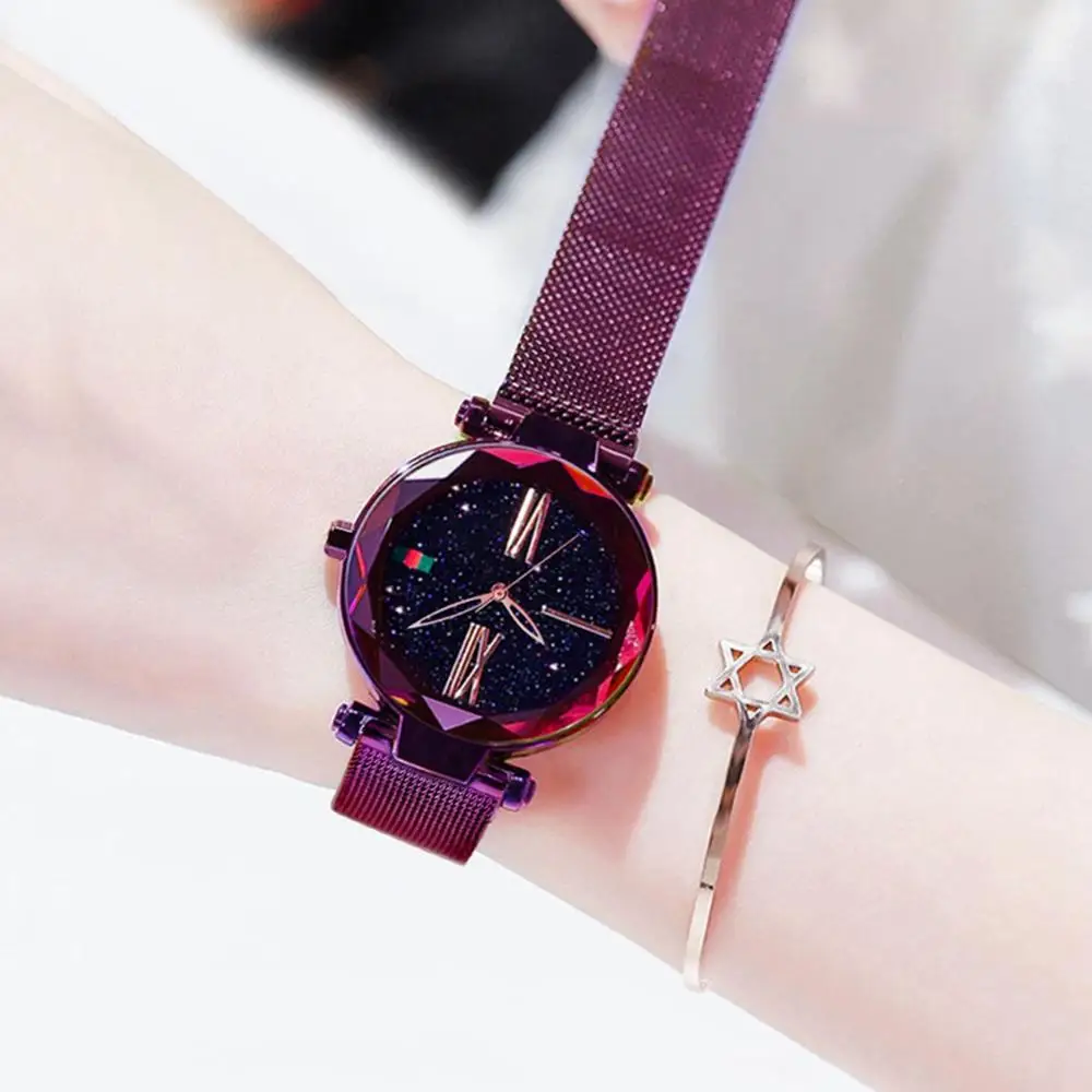 DOM Ženske Modni Purple Quartz uro Lady Jekla Watchband Visoke Kakovosti Priložnostne Nepremočljiva ročno uro Darilo za Dekle G-1244PK-1M1
