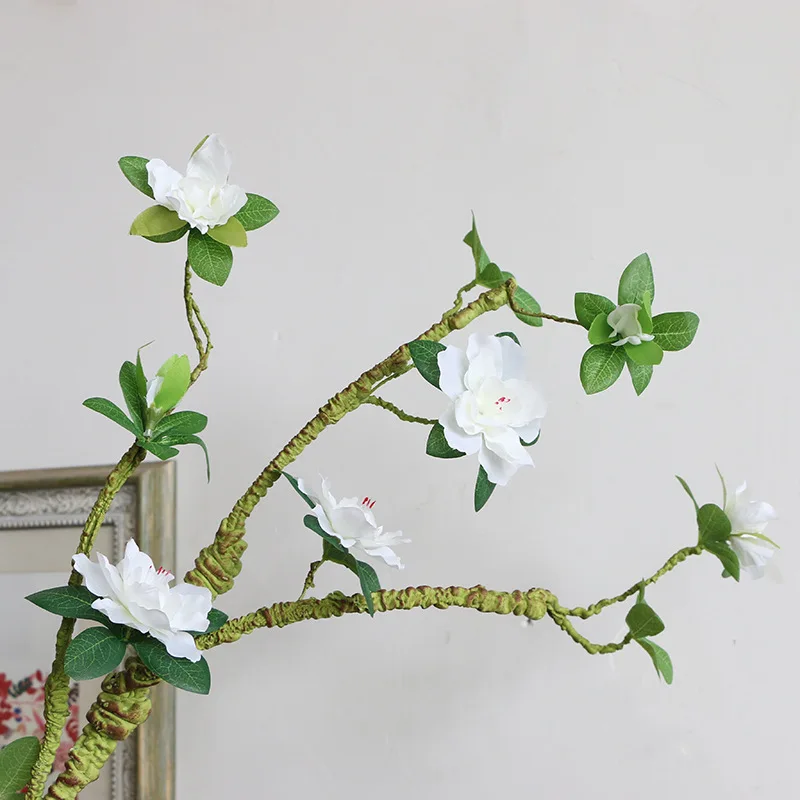 Doma soft pack deset azalea simulacije svile ponaredek flower gardenia cvetlični peno cvet veje dekoracijo klasično mehko naključno