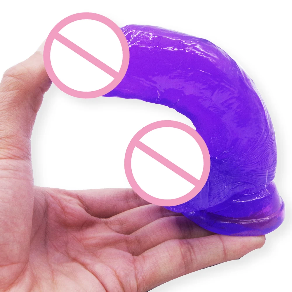 DOMI 15 cm Ženske Vagine Massager Penis Mehko Realističen Dildo Jelly Medicinske Silikonski Vibrator Sesalni Seks Igrače