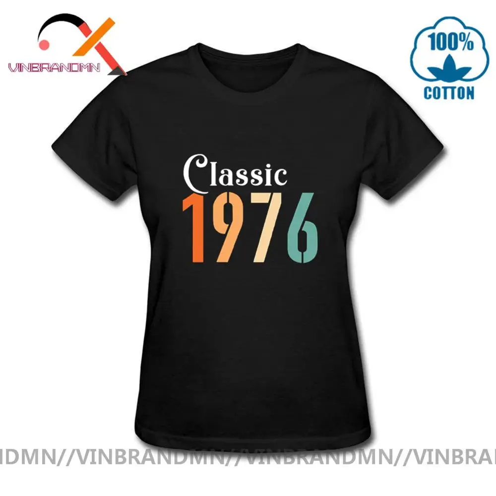 Dosežen v letu 1976, Rojstni dan, Rock, Classic, Vsi Originalni Deli Majice s kratkimi rokavi ženske Priložnostne tshirt Dihanje materinski dan Tees Darilo za Rojstni dan