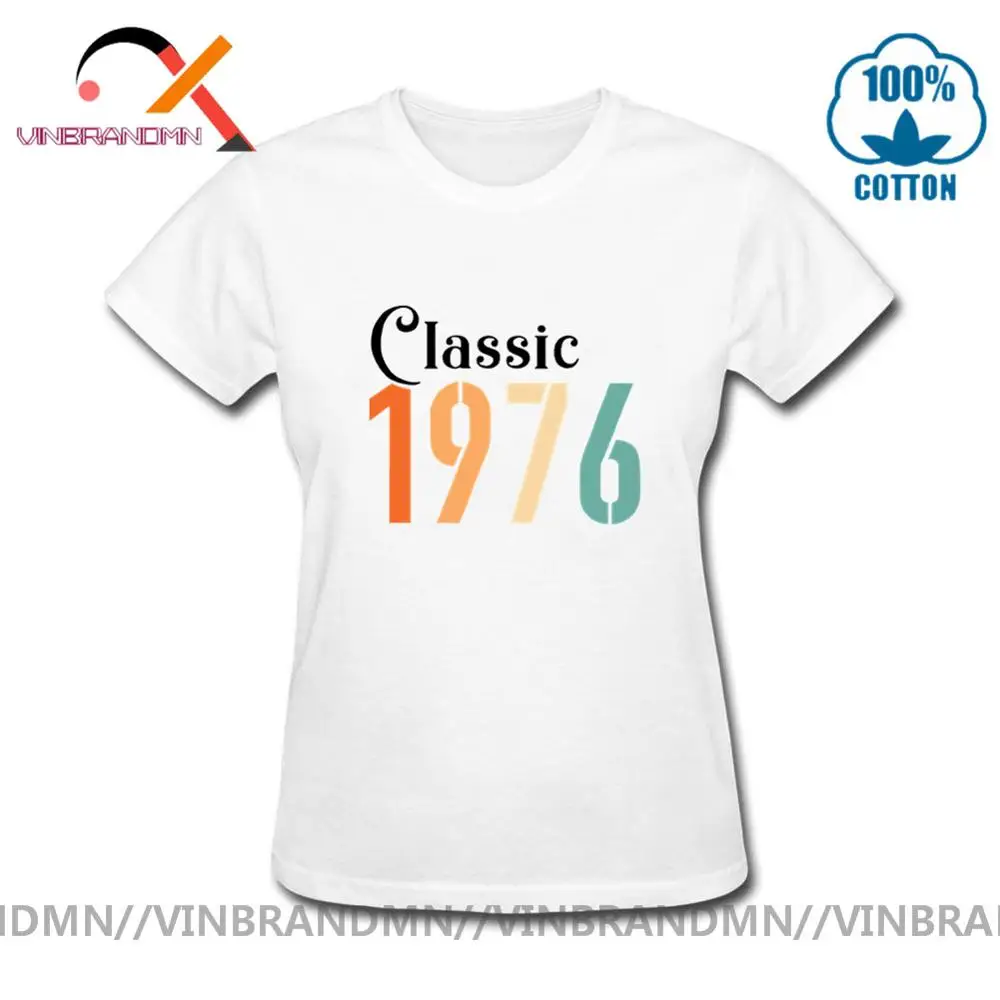 Dosežen v letu 1976, Rojstni dan, Rock, Classic, Vsi Originalni Deli Majice s kratkimi rokavi ženske Priložnostne tshirt Dihanje materinski dan Tees Darilo za Rojstni dan