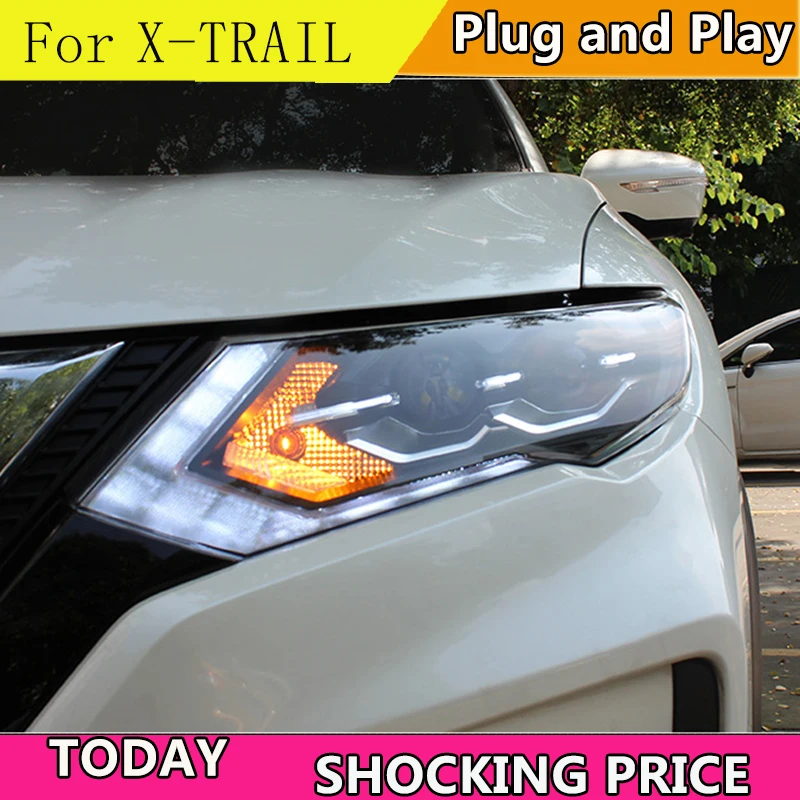 Doxa 2Pcs LED Žarometi Za Nissan X-Trail 2017 led avto sveti Angel eyes xenon HID KIT meglenke LED Dnevnih Luči