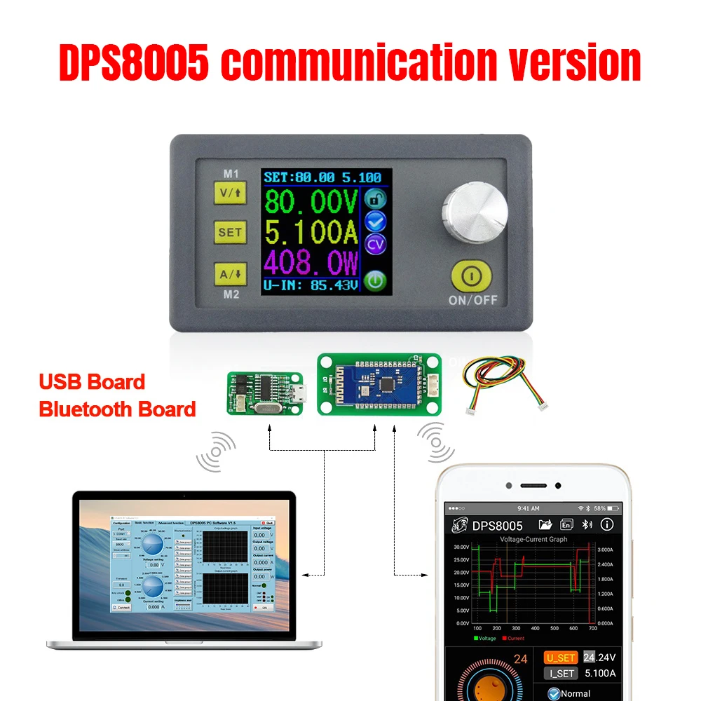 DPS8005 80V/5A Konstantno Napetostjo Trenutno Programabilni Napajalni Modul Korak navzdol Pretvornik Voltmeter Ampermeter Buck Converter