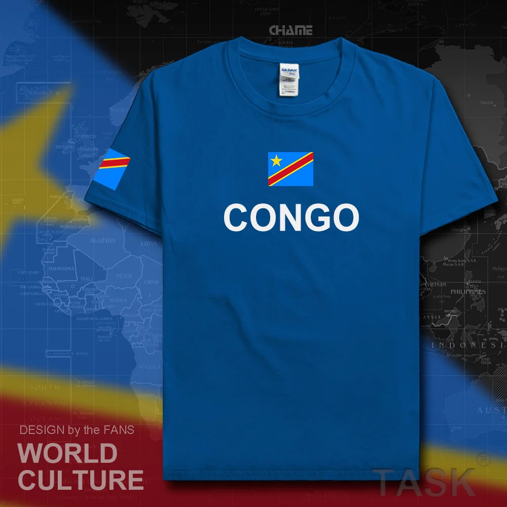 DR Kongo moški majica s kratkimi rokavi 2017 jersey narod, bombaž majica s kratkimi rokavi, oblačila tees državi športne COD dr KONGO DROC Kongo-Kinsha Konga
