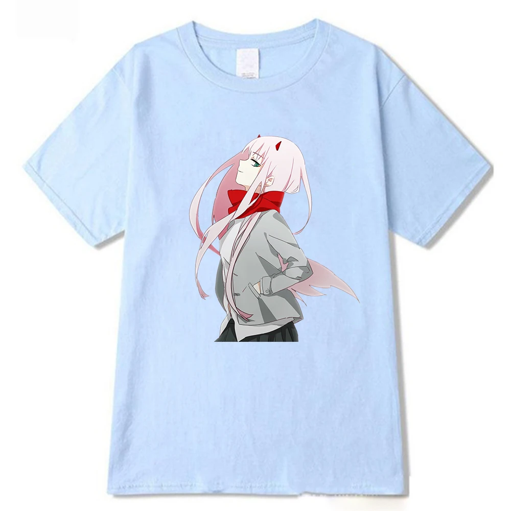 DRAGA v FRANXX Majica s kratkimi rokavi Ženske Bombaž Majica Anime NIČ DVEMA T-shirt Anime poletne Vrhovi Tees