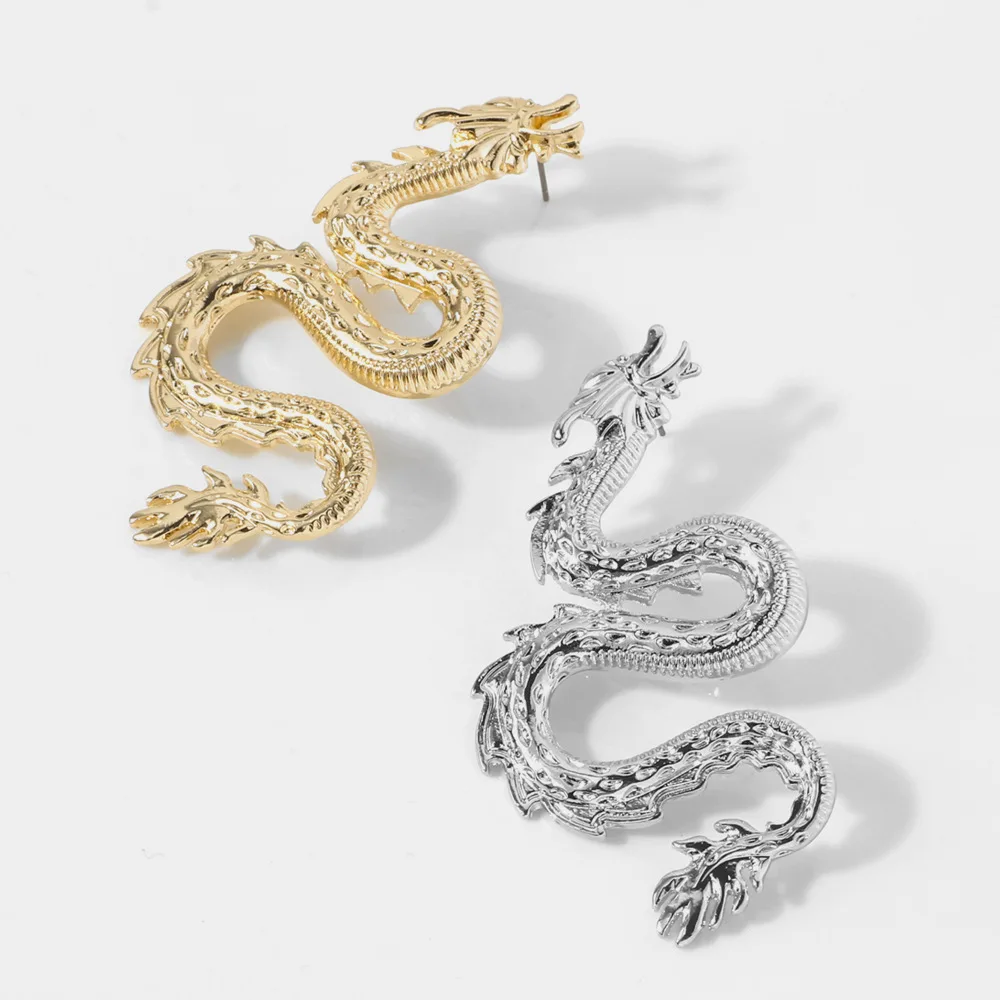 Dragon - oblikovan visoko - kakovostni razred kovin uhani ustvarjalne edinstveno obliko priljubljenih uhani pretirana temperament nakit dance party