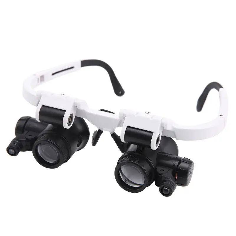 Dreamburgh 8X 15X 23X Glavo LED Luči Očala Povečevalna Watchmaker Nakit Optične Leče Steklene Lupo Loupe z LED lučka