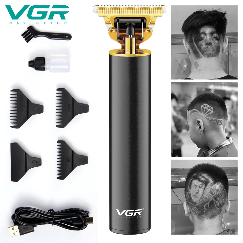 Dropshipping VGR blagovne Znamke Striženje Moških Nič-Gapped Berber Shop Akumulatorski Digitalni Hair Trimmer za ponovno Polnjenje Lase Clipper Za Človeka