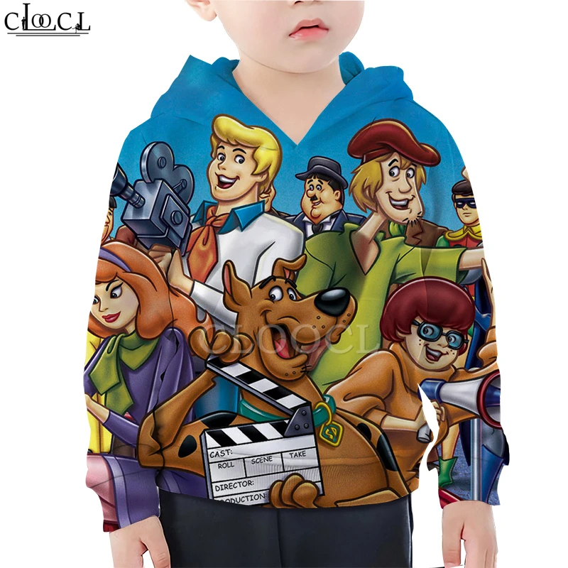 Družina Opremljena Risanka Scooby Doo Hoodies Fant Dekle 3D Tiskanja Otrok Hooded Športna Majica Harajuku Ulične Otroci Vrhovi