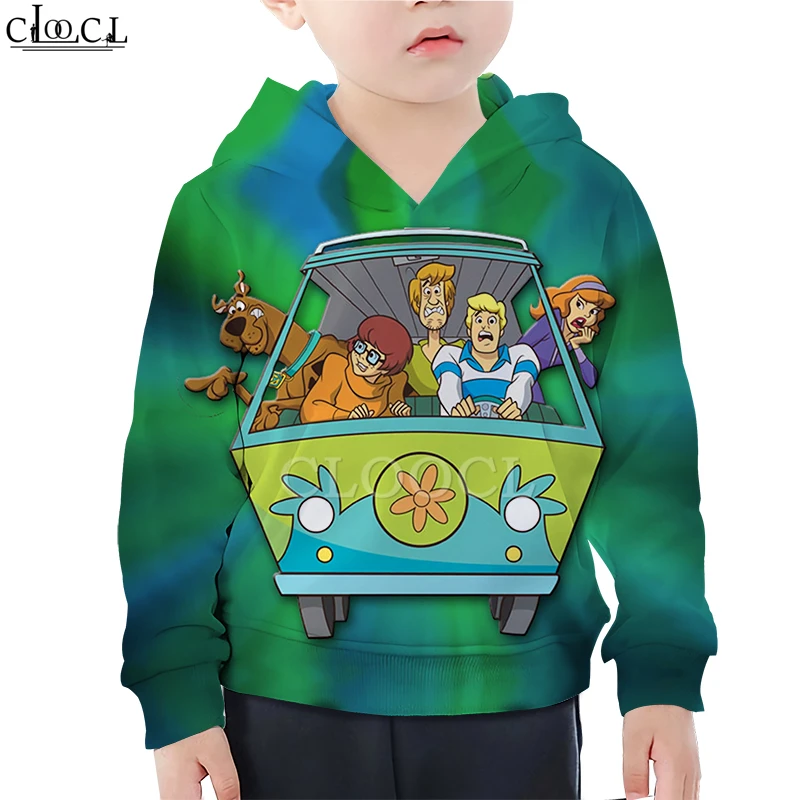 Družina Opremljena Risanka Scooby Doo Hoodies Fant Dekle 3D Tiskanja Otrok Hooded Športna Majica Harajuku Ulične Otroci Vrhovi