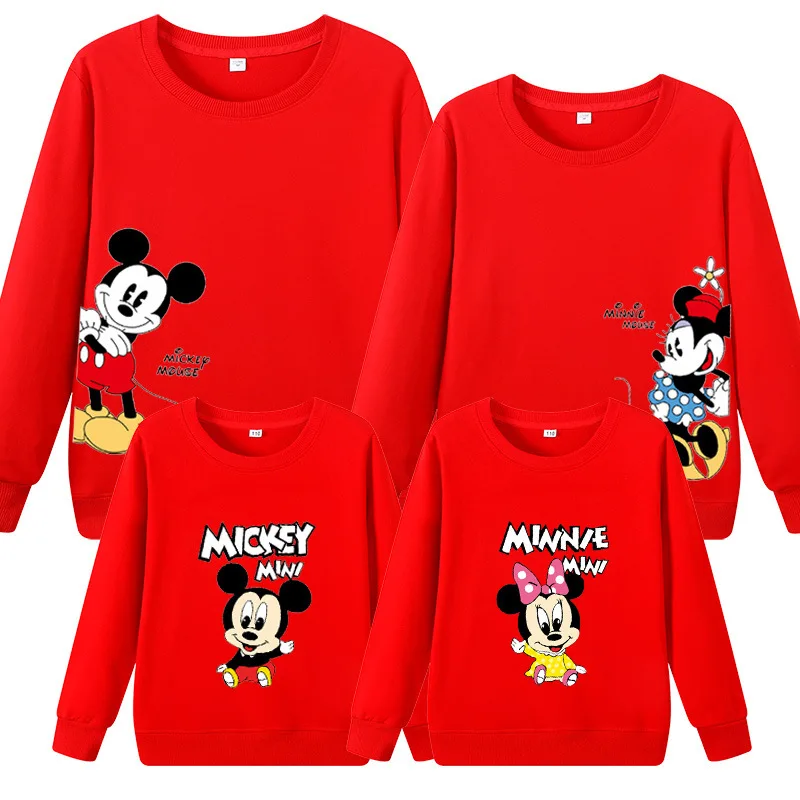 Družina Puloverji Mickey Minnie Trenirke za Jesen Zimo Mamica in jaz, Mati, Hči Oblačila Družino Oblačila Mama Sina Obleke