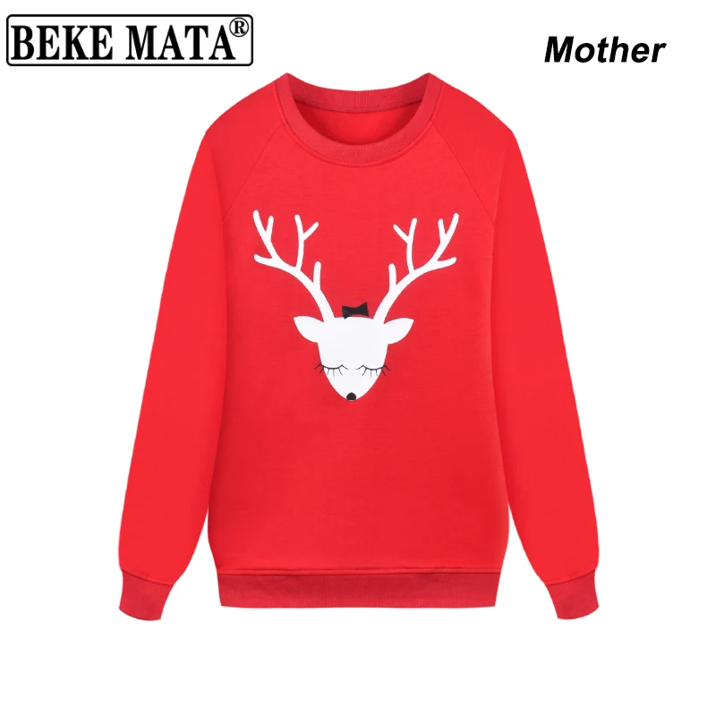 Družina Ujemanje Oblačila Božič 2020 Pozimi Mati, Hči Očeta Sin T Shirt Elk Tiskanja Družino Videz Mama In Hči Obleke