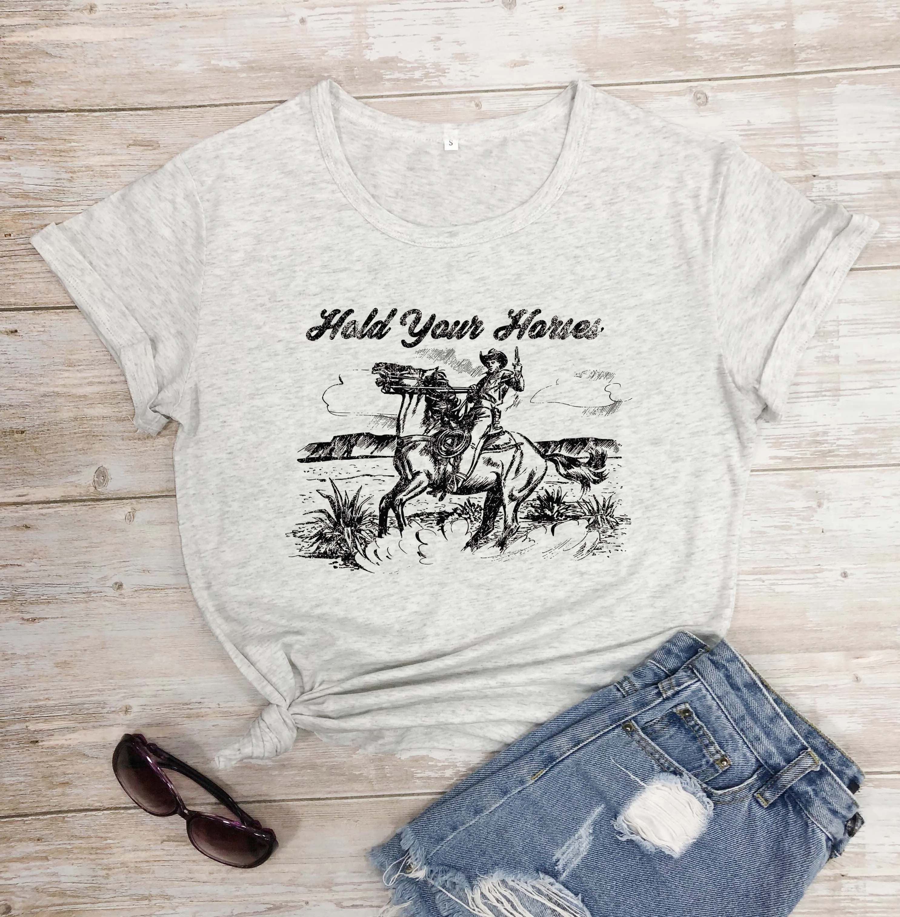 Držite Vaš Konj T-shirt ulični stil modni čistega bombaža priložnostne grafični mlade hipster tees letnik gothic unisex slogan vrhovi