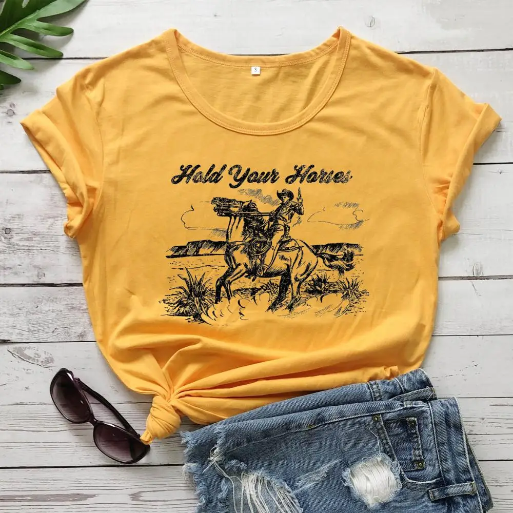 Držite Vaš Konj T-shirt ulični stil modni čistega bombaža priložnostne grafični mlade hipster tees letnik gothic unisex slogan vrhovi