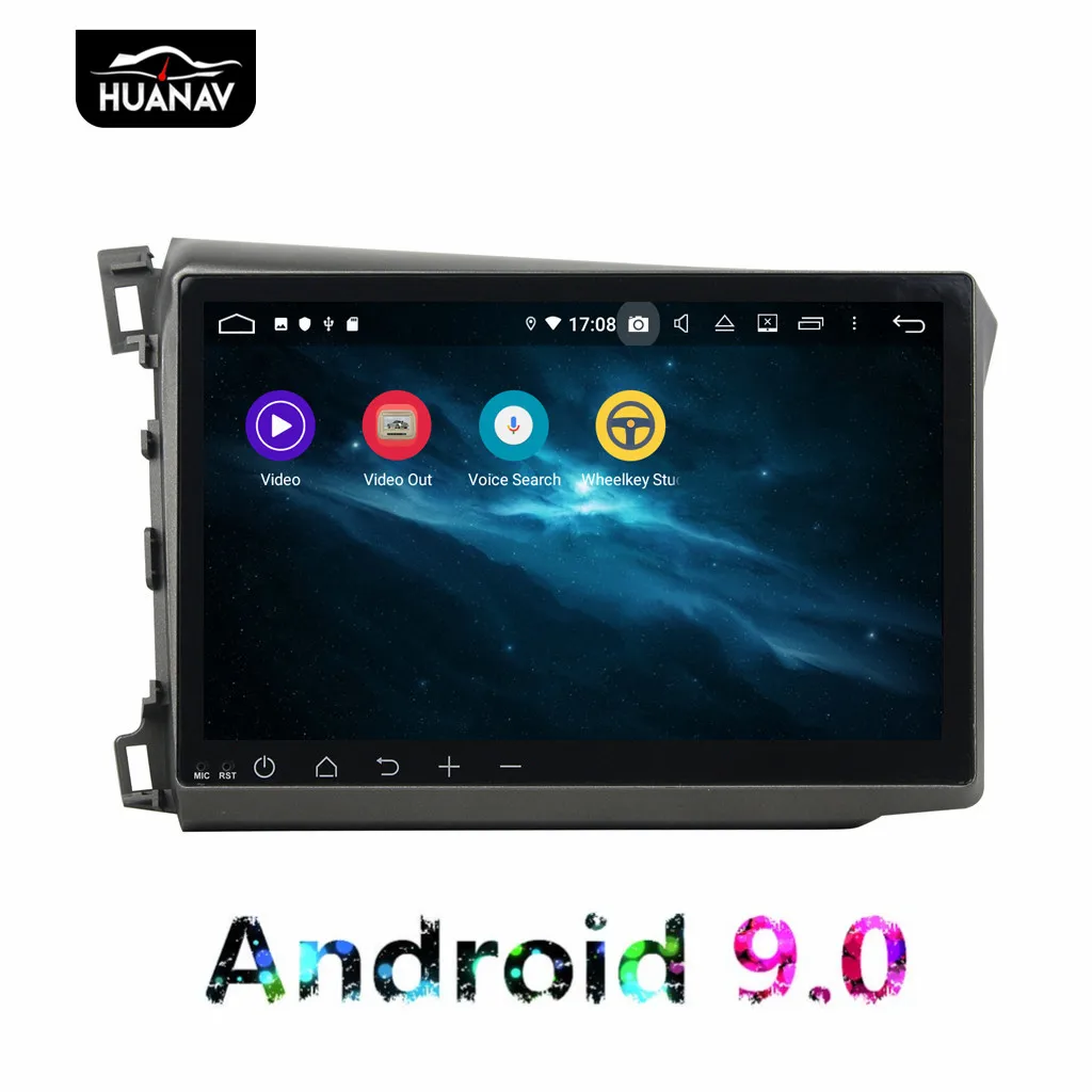 DSP Android 9.0 Avto DVD Predvajalnik, GPS navigacija Za Honda Civic 2012-Levo Roko Vožnje avtoradio, predvajalnik Samodejno multimidia UINT
