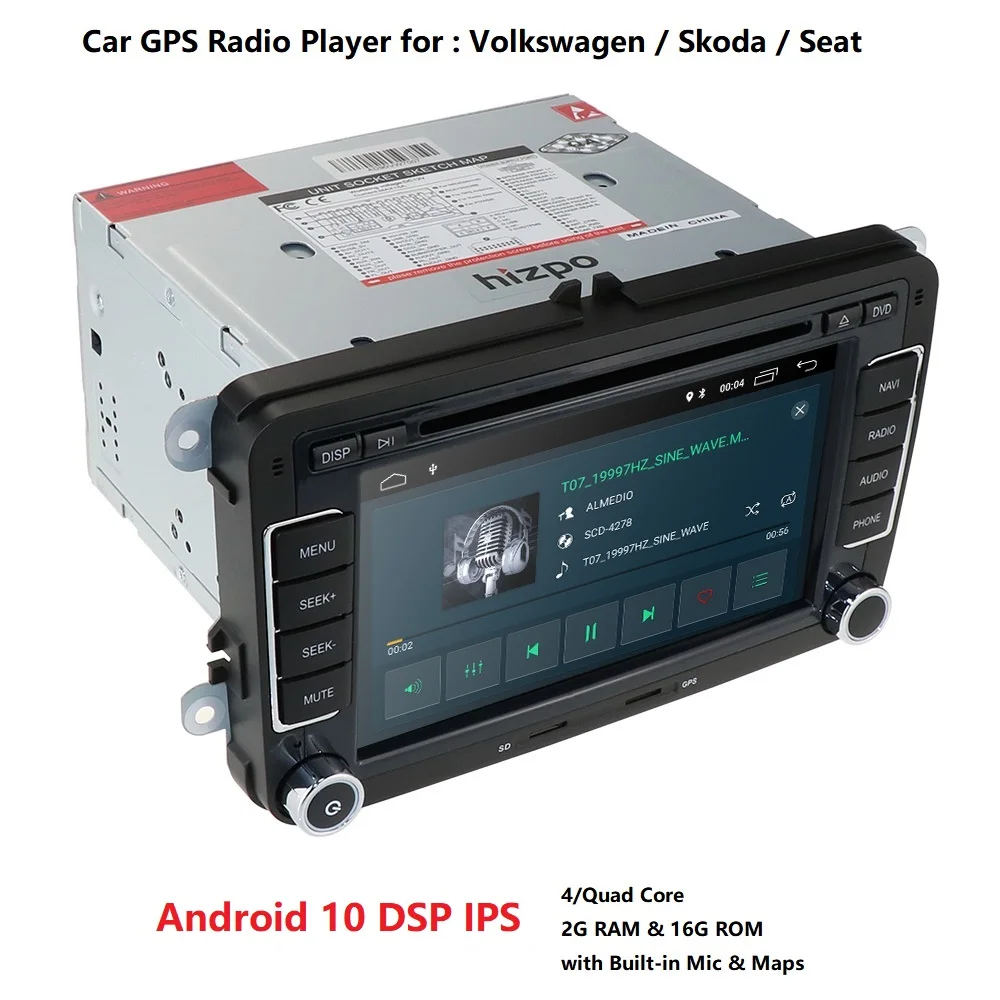DSP IP 2Din Android 10 Avto DVD GPS Radio za Volkswagen Golf 5 Touran Passat B6 CC Polo Tiguan Skoda Octavia SEDEŽ Navi Igralec