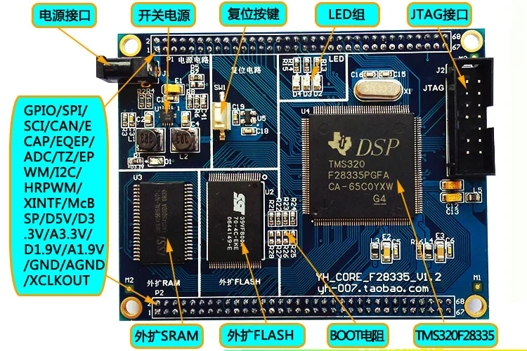 DSP28335 jedro odbor TMS320F28335 razvoj odbor šest-plast odbor najmanjše sistemske plošče