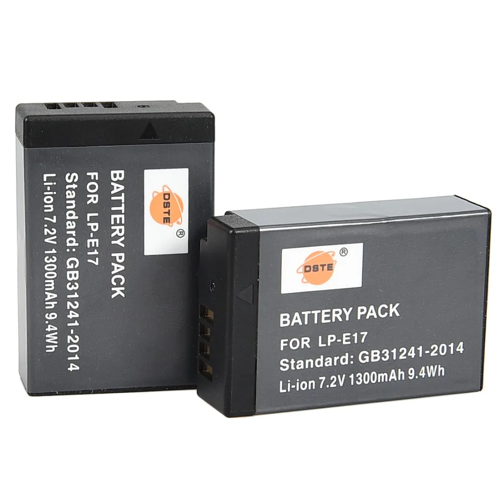 DSTE 2PCS LP-E17 Baterija z Dvojno USB Polnilec za EOS NS,EOS M5,EOS M6,EOS M6 Mark II EOS 77D/9000D,EOS Rebel SL2/EOS 200D