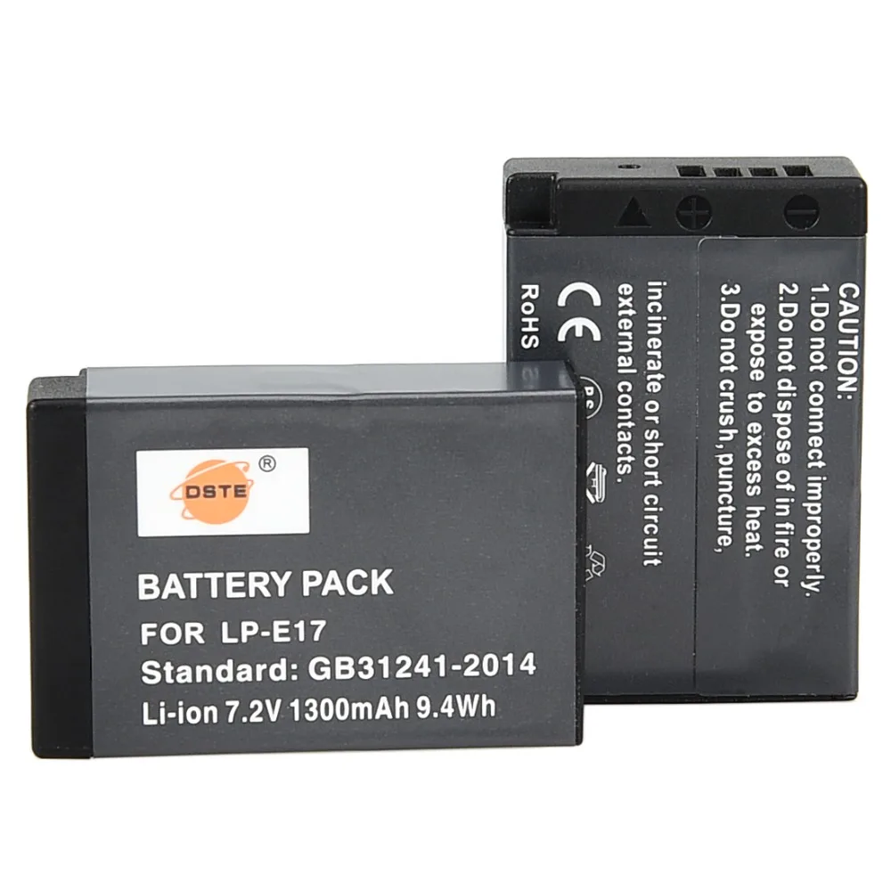 DSTE 2PCS LP-E17 Baterija z Dvojno USB Polnilec za EOS NS,EOS M5,EOS M6,EOS M6 Mark II EOS 77D/9000D,EOS Rebel SL2/EOS 200D