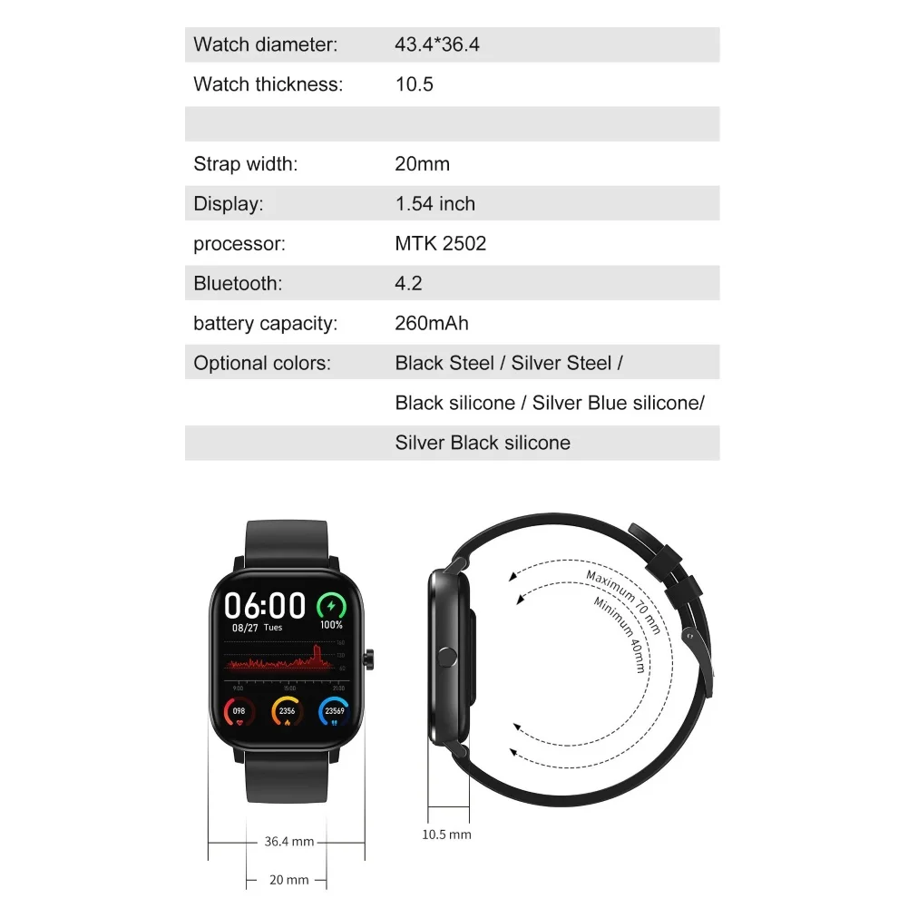 DT35 1.54 Palčni Bluetooth Klic EKG, Krvni Tlak Monitor Pametno Gledati Zapestnica Srčnega utripa, Spremljanje Zdravja Tracker Sport Zapestnica