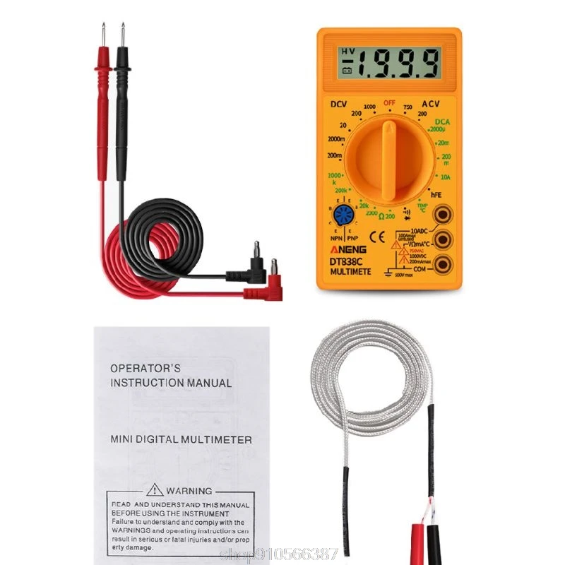 DT838 Digitalni Multimeter Tester AC/DC Napetosti Voltmeter Trenutno Odpornost za Merjenje Temperature Merilnik N24 20 Dropshipping