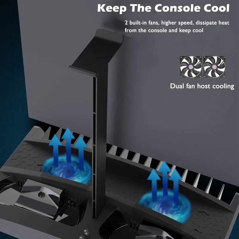 Dual Controller polnilno Postajo Dock Za PS4/PS4 Slim/PS4 Pro Slušalke Imetnik Hladilni Ventilator Navpično Stojalo Za Playstation 4