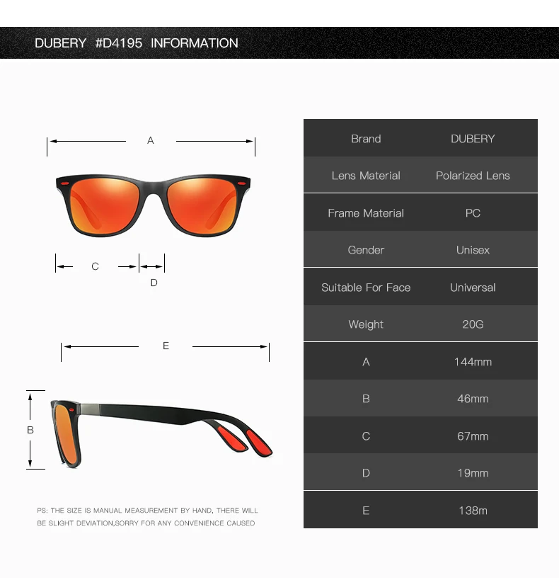 DUBERY Mens Polarizirana Vožnjo sončna Očala Ženske Luksuzne blagovne Znamke Oblikovalec Športih na Prostem Končna sončna Očala Kvadratnih Ogledalo UV400