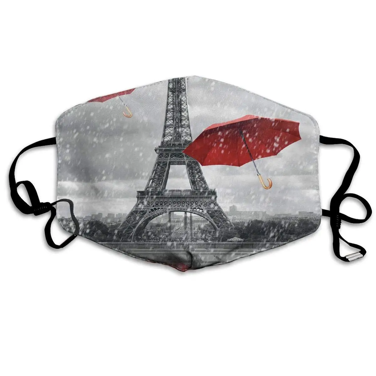 Dustproof Stroj Za Večkratno Uporabo Retro Geografija Pariz, Eifflov Stolp, Z Rdečo Streho Usta Kritje Maska Zaščitna Topla Windproof