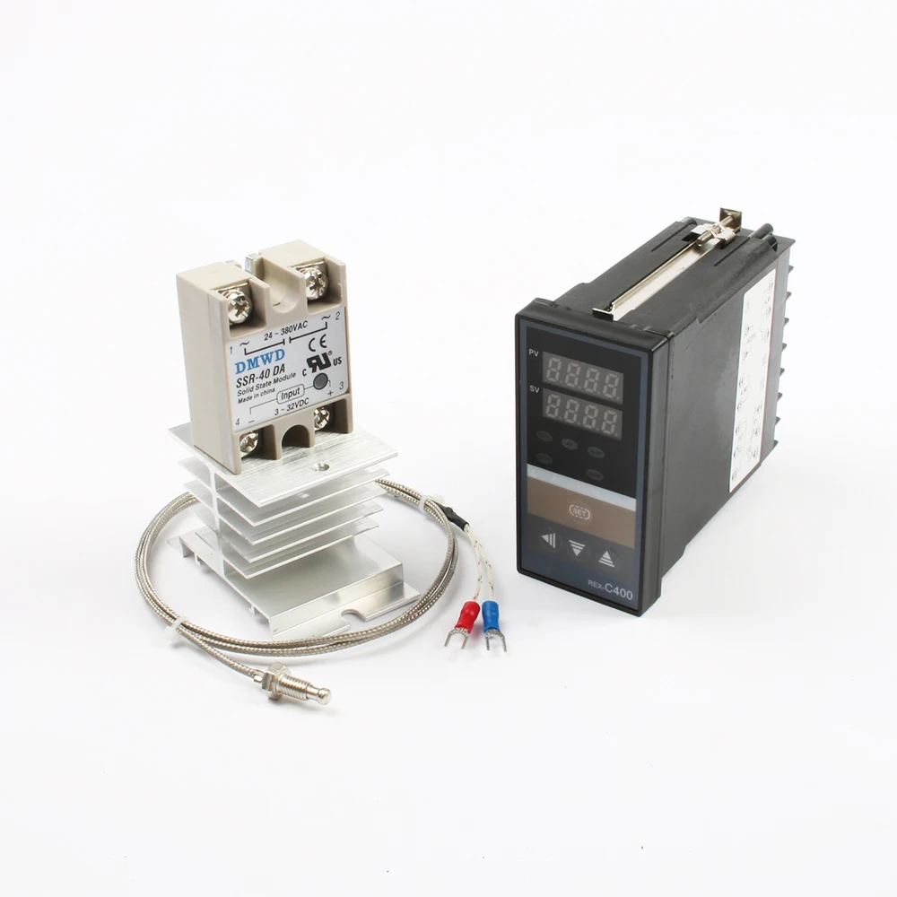 Dvojni Digitalni PID Temperaturni Regulator REX-C400 s Senzor termočlen K M6 SSR odgovor Izhod SSR-40DA REXC-400 220V ~240V