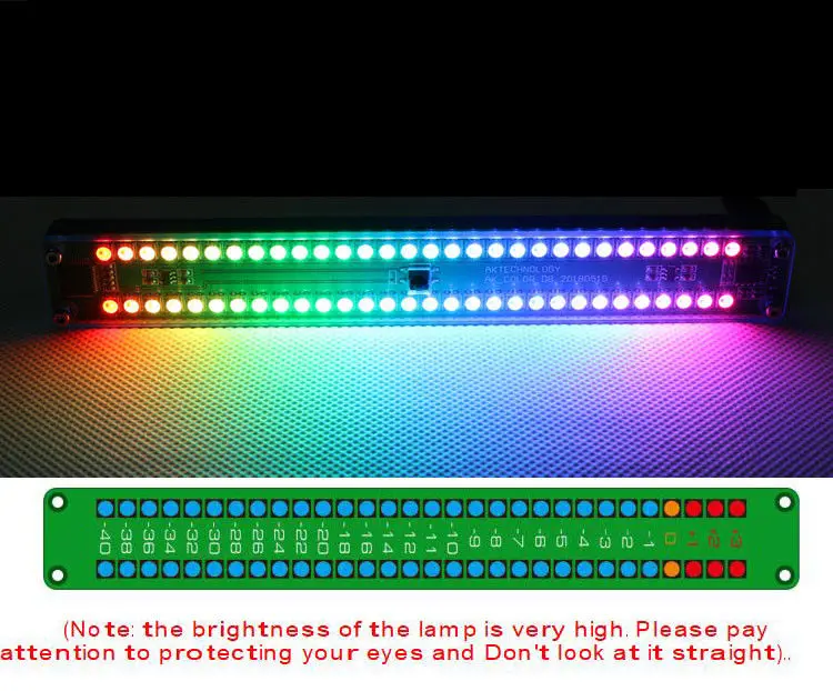 Dvojno 30 Indikator Nivoja Barvit Glasbeni Zvočni Spekter Kazalnik Stereo Ojačevalnik VU Meter Nastavljivo Svetlobno Hitrostjo AGC mp3 Ritem
