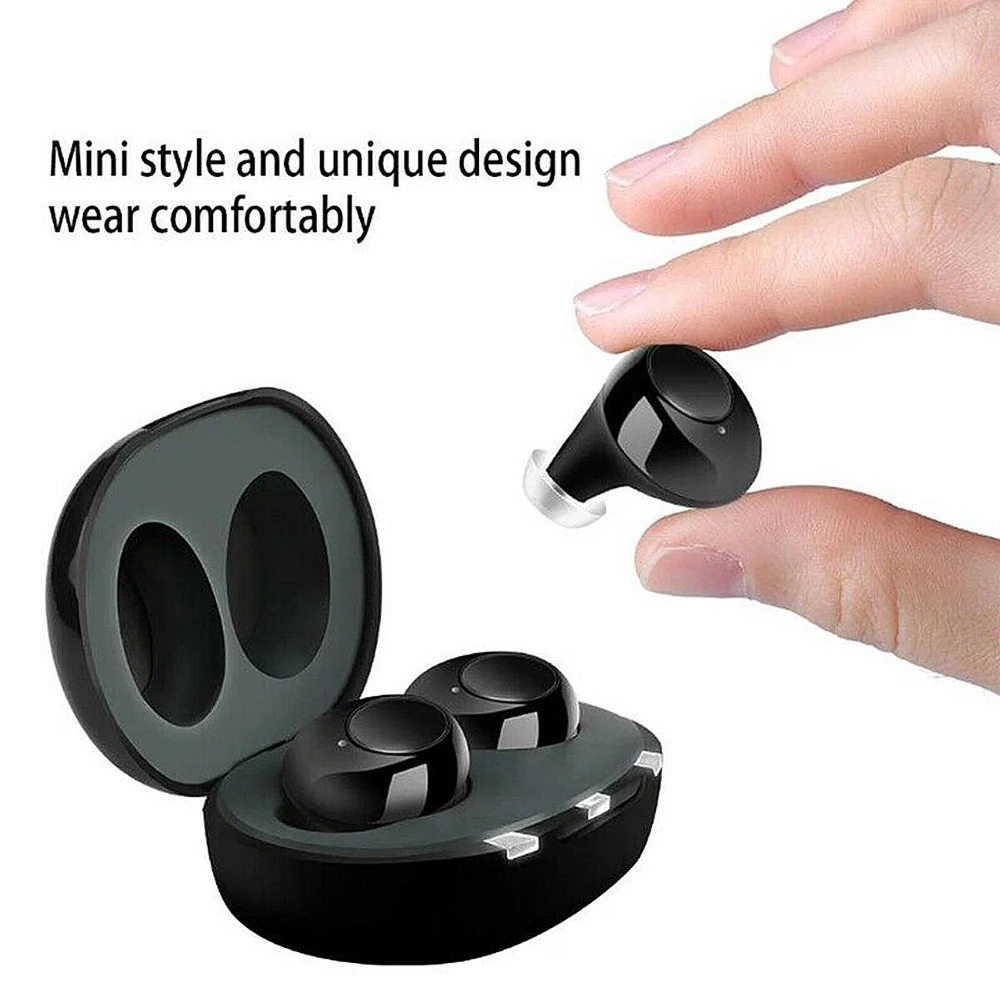 Dvojno Slušni Pripomočki USB Polnilne V Uho Nevidno Slušni aparat s Polnjenjem Primeru Obravnave Naprave Ojačevalnik Za Gluhe Starejših