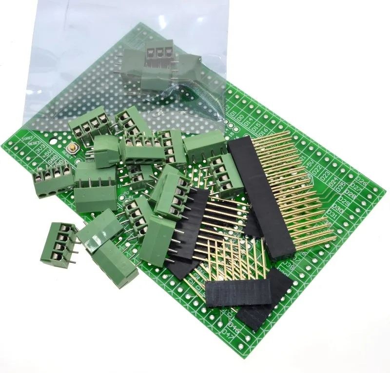 Dvojno strani PCB Prototip Vijak Terminal Blok Ščit Odbor Komplet Za MEGA-2560 Mega 2560 R3 R3 Mega2560