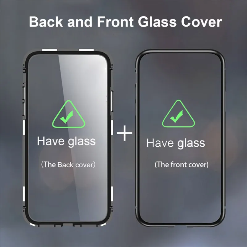 Dvojno Stranicami, Kaljeno Steklo Ohišje Za NASPROTNEGA Realme 6 6 Pro Luksuzni Kovinski Magnetni Mobilne Cover 360-Stopinjski Zaščitna torbica