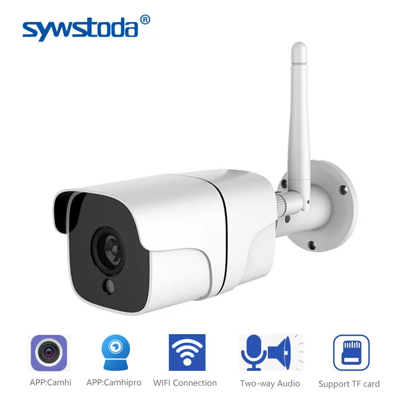 Dvosmerni Audio Wifi IP Kamera Zunanja Brezžična Onvif Night Vision CCTV Bullet Varnostne Kamere TF Card Slot APP CamHi Neobvezno 5MP