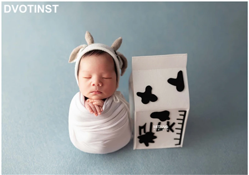 Dvotinst Novorojenčka Fotografija Rekviziti za Otroka 2021 Pletene Srčkan Krava Bonnet Volne Klobuk Fotografia Pribor Studio Fotografijo Ustrelil Rekviziti