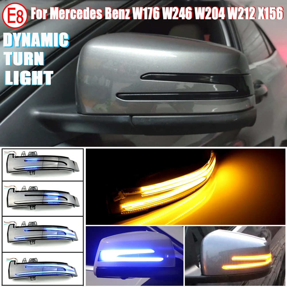 Dynamic LED Rearview Mirror Lučka Za Mercedes Benz W176 W246 W212 W204 CLA C117 GLA GLK W221 CLS W218
