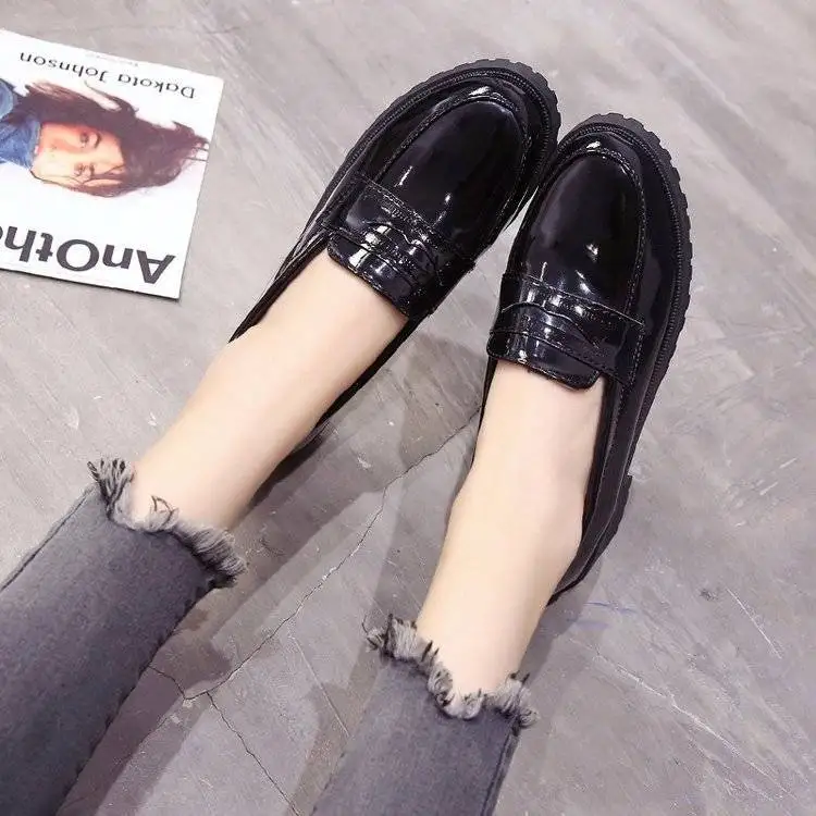 EAGSITY moda peni loafers čevlji ženske stanovanj loafers krog toe zdrsne na udobje priložnostne mehko hojo čevlji črno rjava