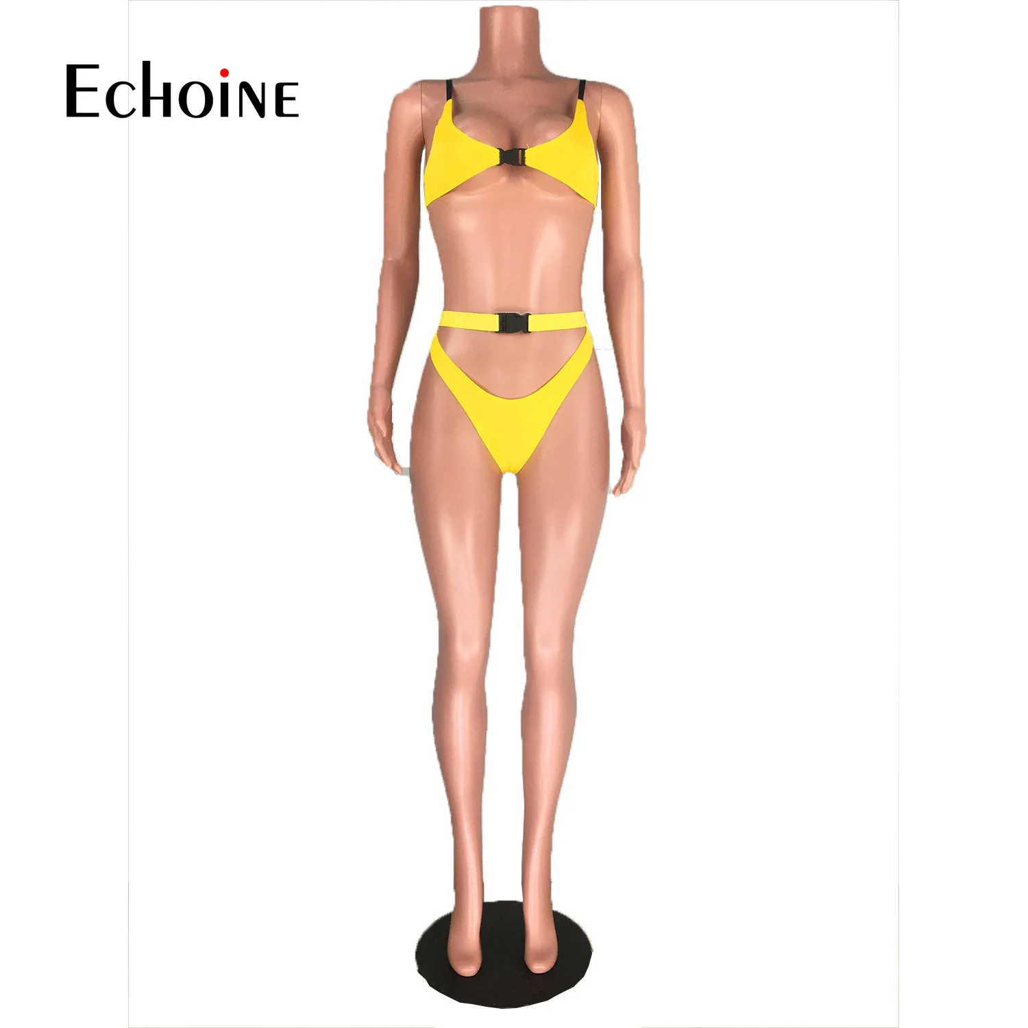 Echoine 2020 ženske seksi kopalke špageti trak pridelka modrc vrhovi hlačke oblačilo dva kosa iz športa ujemajoče niz bikini komplet obleke