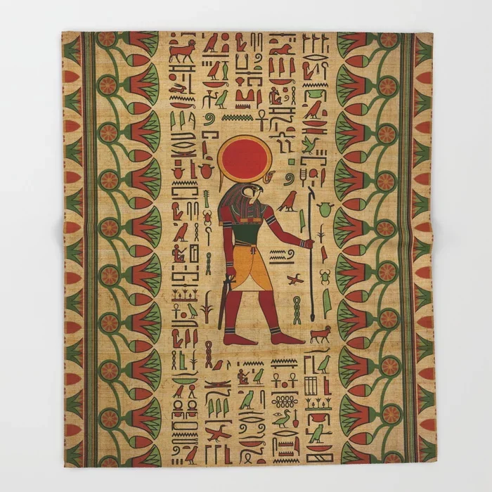 Egipt Risanka Vrgel Odejo Srčkan Otroci Design Egiptovski Ornament na Papirusu Odeje za Postelje Božični Okraski za Dom