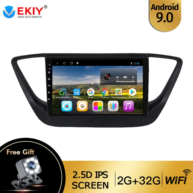 EKIY Za Hyundai Solaris 2020 2019 Naglas Autoradio 2din Android 9.0 DVD avtoradio Multimedijski Predvajalnik Videa Predvajalnik Navigacija GPS
