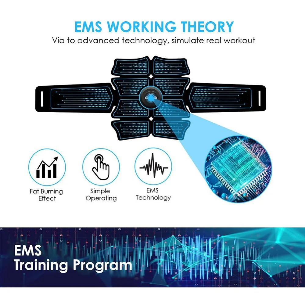 Electrostimulation Mišični Stimulator EMS v Trebuhu z vibriranjem Pasu ABS Mišične Hip Trener Masaža Doma Telovadnici Fitnes Equipmen