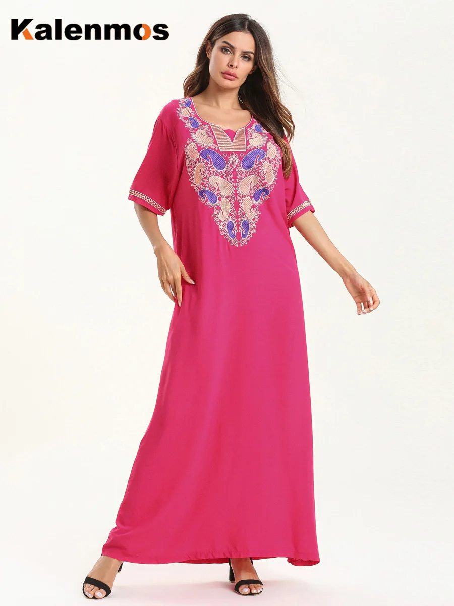Elegantno Abaya Ženske Obleke Muslimanskih Bombaž Islamska Oblačila Ramadana Musulman Turčija Maroški Tam Kaftan Hidžab Vestidos Ropa Plus Velikost