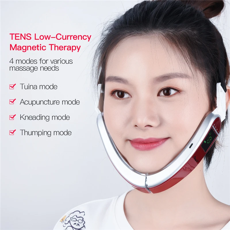 Električni Deset Brado V-obraz, Oblikovanje Massager Face-lifting Instrument Masseter Dvojno Brado Odstranitev Obraz Hujšanje Vibracije Massager