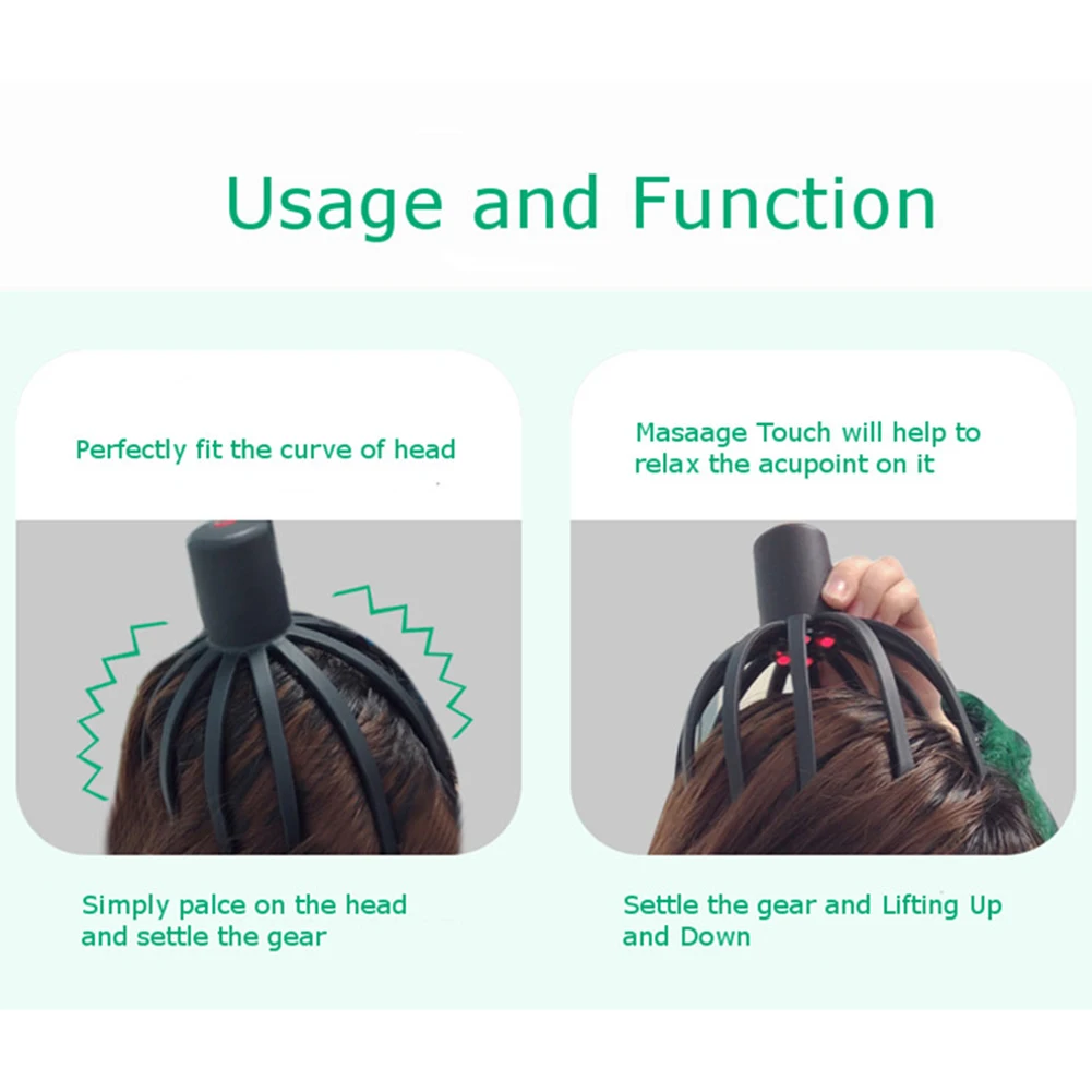 Električni Hobotnica Nevihte Lasišče Massager Oprostitev Stres Terapevtske Glavo Scratcher