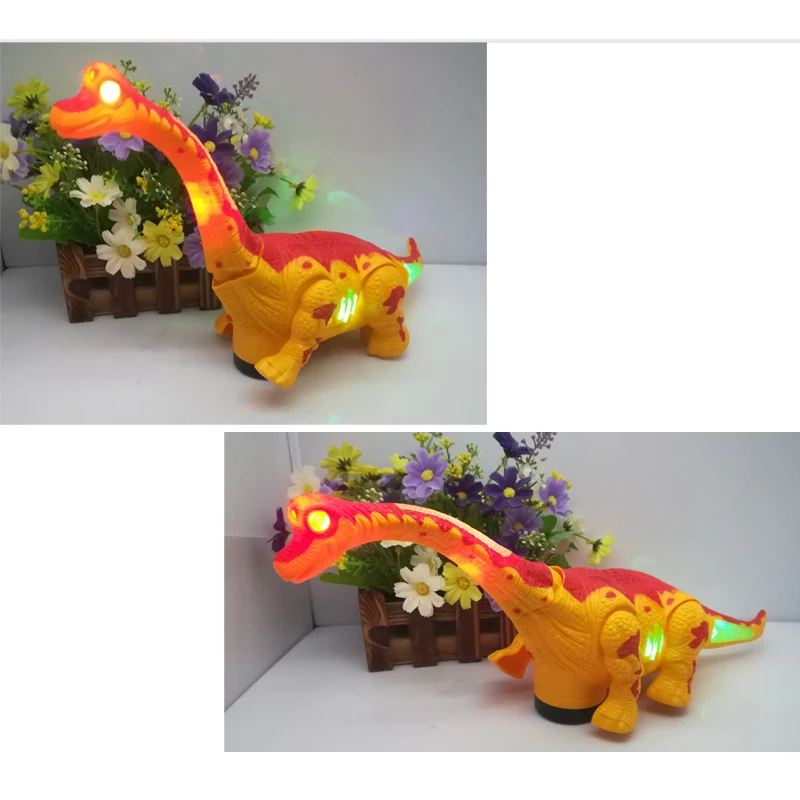 Električni igrača velikosti hoja dinozaver robot S Svetlobo, Zvok Brachiosaurus Baterija Upravlja otrok Otrok Fant Darilo 1pcs
