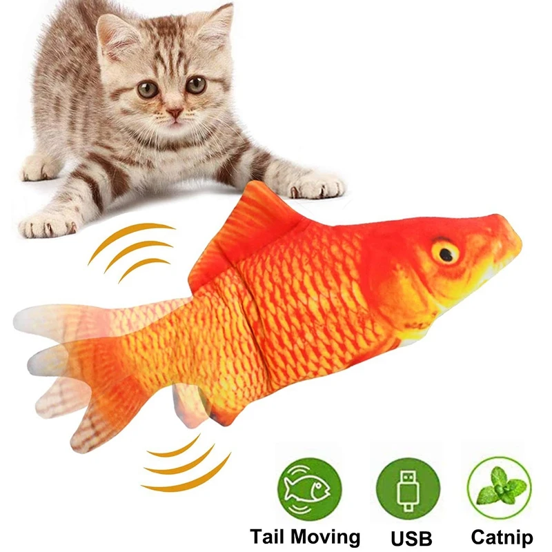 Električni Ribe Mačja Igrača, Realni Plišastih Gibljejo Mahajoč Ribe Igrače Simulacije, Interaktivne Mačka Muca Igrače