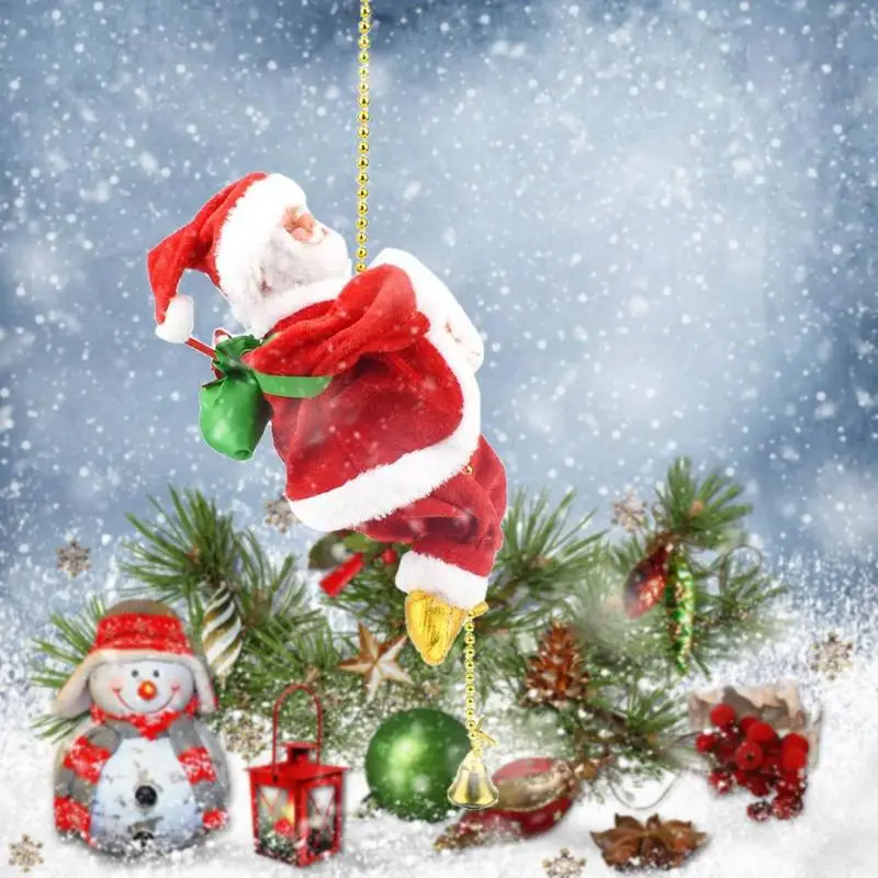 Električni Santa Claus Jahanje Jelena Lutka Igrača plezalno Lestev Igrače Božič z Glasbo, Ustvarjalno Novo Leto Božični Okraski, Otrok Darilo