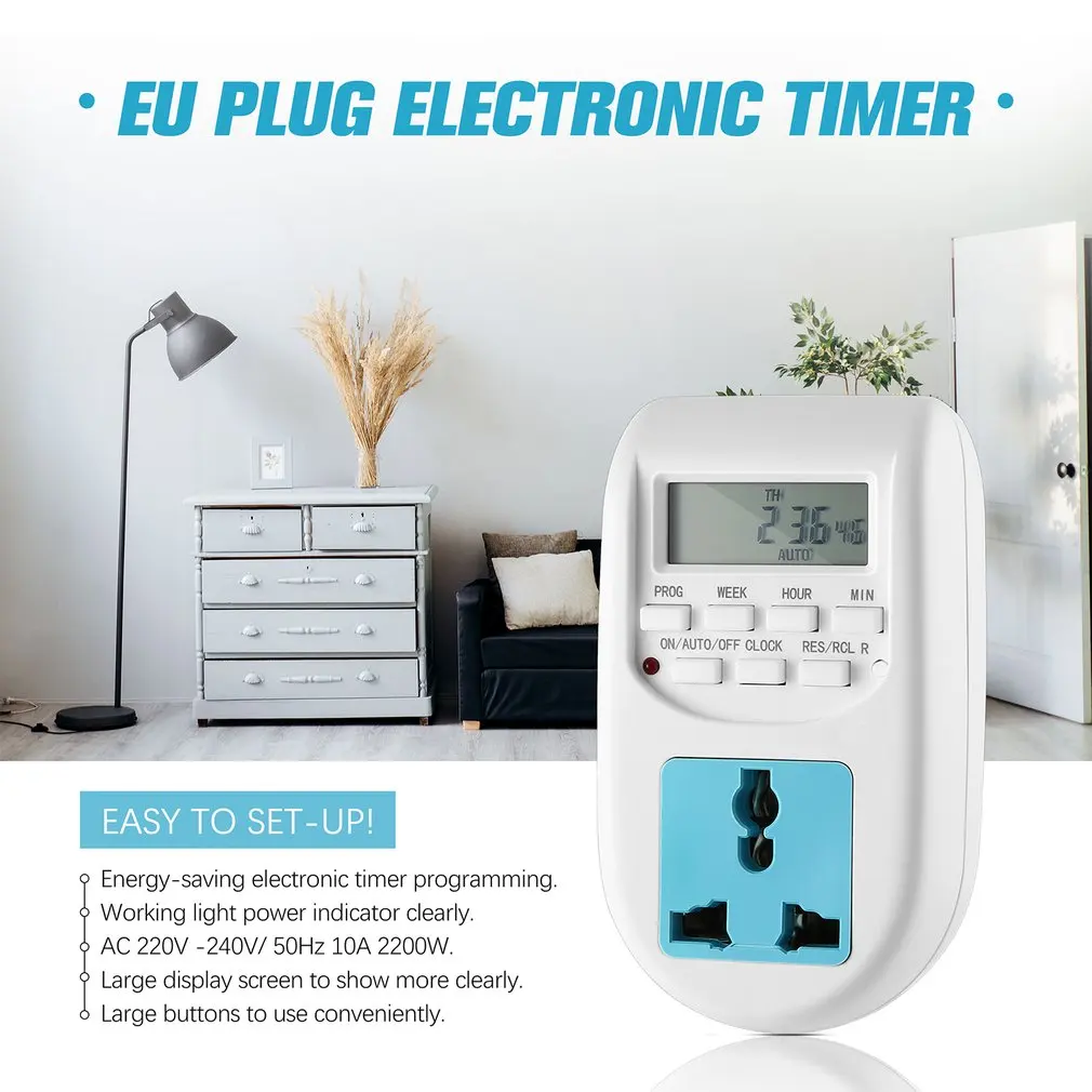 Elektronski Digitalni Števec Stikalo Vtičnica v 24 urah Cikličnih EU Plug Kuhinjski Timer Vtičnico Programabilni Čas Vtičnico Za Dom Naprav